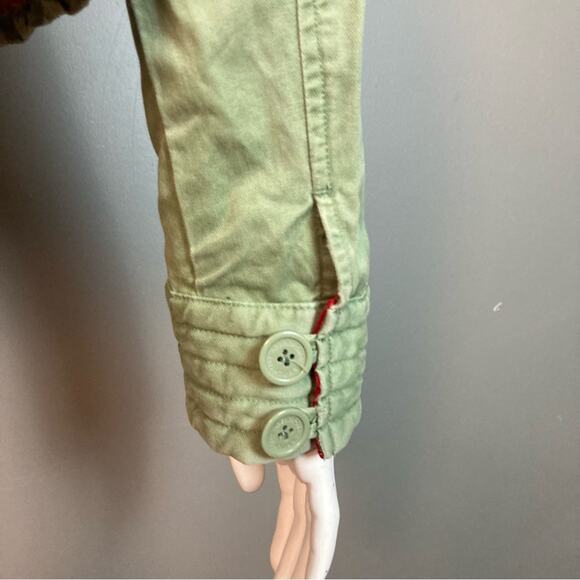 Abercrombie & Fitch jacket medium military Y2K green Asian brocade Bella Swan - Picture 11 of 15